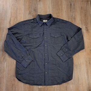 PD&C Dark Blue Button-Up Shirt Men's Size 2X